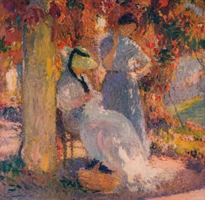 Scéna šití pod pergolou v Marquayrol, 1902, c1932