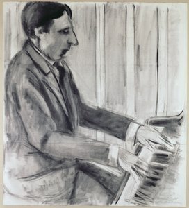Alfred Cortot (pero, tuš a akvarel) od Henri Matisse