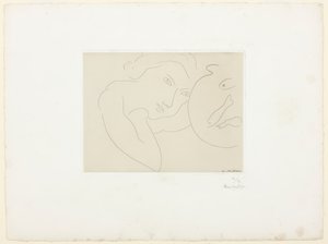 Skloněná hlava a miska na ryby od Henri Matisse