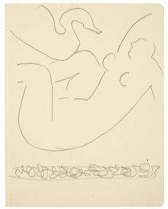 Studie (Léda a labuť) (černá pastelka Conté na papíře) od Henri Matisse