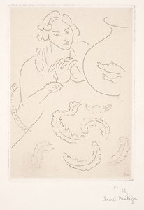 Postava poblíž zlatých rybek od Henri Matisse