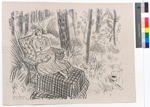 Mladá dívka na lenošce v podrostu od Henri Matisse