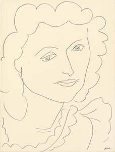 Velká hlava (Lucienne) (tužka na papíře) od Henri Matisse