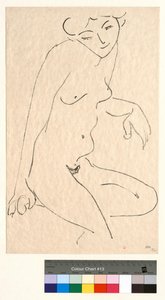 Tříčtvrteční akt, skloněná hlava od Henri Matisse