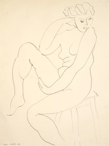 Akt sedící na stoličce od Henri Matisse