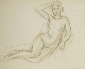 Akt sedící na polohovacím křesle; Nu Assis sur une Chaise Longue od Henri Matisse