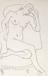 Akt ženy v křesle, asi 1922-24 (tužka na papíře) od Henri Matisse