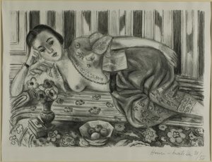 Odalisque v červených saténových kalhotách od Henri Matisse
