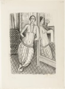 Odaliska v pruhovaných kalhotách, Odraz v zrcadle od Henri Matisse