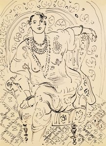 Odaliska s květinovým pozadím od Henri Matisse
