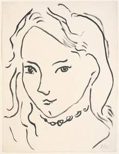 Portrét Marguerite, asi 1906-1907 (štětec a tuš na papíře) od Henri Matisse