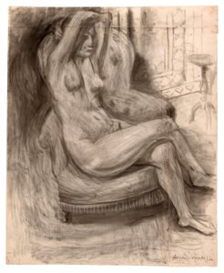 Sedící akt se zdviženýma rukama od Henri Matisse