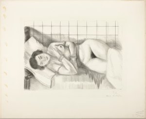 Spící nahá, s koleny zakrytými šátkem od Henri Matisse