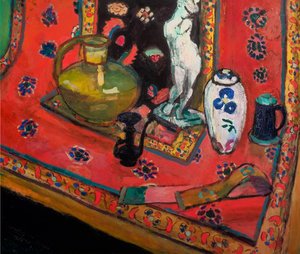Soška a vázy na orientálním koberci od Henri Matisse