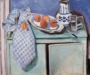 Zátiší na zeleném příborníku od Henri Matisse