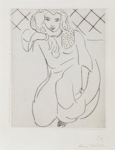 Zahalená orientální žena klečící na kolenou od Henri Matisse