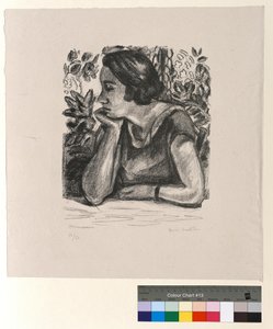 Tvář z profilu opřená o paži, paraván Ludvíka XIV. od Henri Matisse