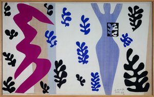 jazz - le lanceur de couteaux 1943 (kvašový papír vystřižený a nalepený na papíře připevněném na plátně) od Henri Matisse