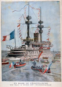 Míč na palubě bitevní lodi Formidable, Villefranche Harbour, Francie, 1896 od Henri Meyer