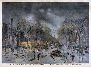 Cyklon v Paříži, Place du Châtelet, 1896 od Henri Meyer