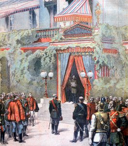 Oznámení o zdravotním stavu cara Alexandra z Ruska, palác Livadia, Petrohrad, Rusko, 1894 od Henri Meyer