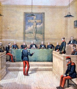 Kapitán Dreyfus před válečným soudem, 1894 od Henri Meyer