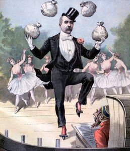 Georges Clemenceau žongluje s anglickými penězi, 1893 od Henri Meyer