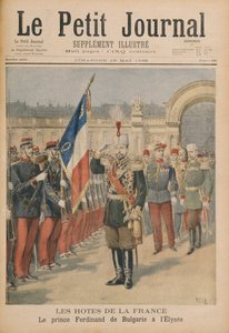 Princ Ferdinand (1861-1948) z Bulharska v Elysejském paláci, ilustrace z Le Petit Journal, 10. května 1896 (barevná rytina) od Henri Meyer