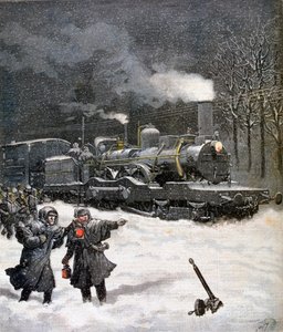 Vlak zablokován sněhem, Francie, 1892 od Henri Meyer