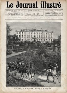 Victoria the Queen of England in France in April 1891: A Walk in Grasse – Queen Victoria a Grasse in France in April 1891 – Titulní strana „The Illustrous Journal“ z roku 1891 – kresba Henri Meyer (1844-1899) od Henri Meyer