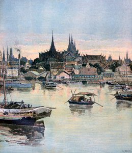 Pohled na Bangkok, 1893 od Henri Meyer