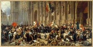 Lamartine odmítající červenou vlajku před Hôtel de Ville, asi 1848 (olej na plátně)