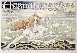 Cabourg v 5 h od Paříže - Reklamní plakát Privat Livemont od Henri Henri Antoine Théodore Livemont