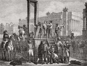 Poprava Robespierra a jeho následovníků v roce 1794, vyryl Jonnard od Henri Renaud