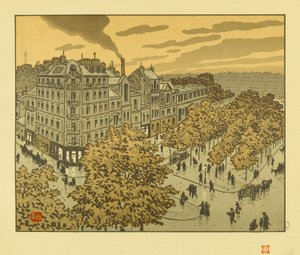 Z bulváru de Clichy [Třicet šest pohledů na Eiffelovu věž] od Henri Rivière