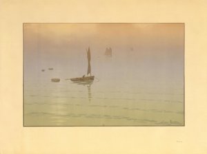 mlha na moři od Henri Rivière