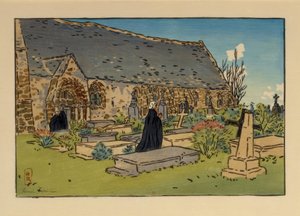 Hřbitov a kostel Perros-Guirec od Henri Rivière