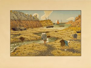 Přístav Loguvy při odlivu od Henri Rivière