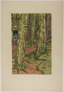 Prádelna v lese v Loguivy od Henri Rivière