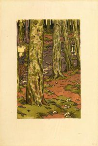 Prádelna v lese v Loguivy od Henri Rivière