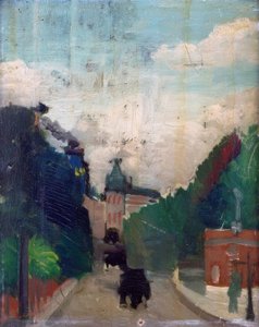 Skica, pohled na Palais du Métropolitain od Henri Rousseau