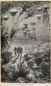 Kuvitus "20 000 liigaa meren alla", kirjoittanut Jules Verne