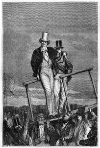 Ilustrace knihy "Ze Země na Měsíc" od Julese Verna, vydání Hetzel - Les voyages extraordinaire od Henri de Montaut