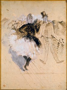 Goulue a Valentin le Desosse v Moulin de la Galette od Henri de Toulouse Lautrec
