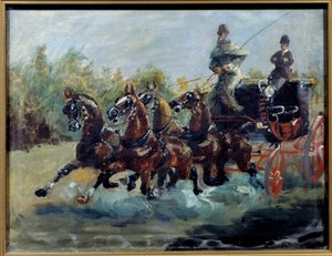 Alphonse von Toulouse Lautrec fährt seine Postkutsche von Henri de Toulouse Lautrec