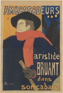 Velvyslanci: Aristide Bruant, 1892 od Henri de Toulouse Lautrec