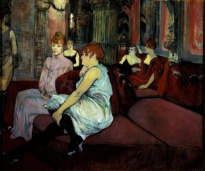 Na Salonu rue des Moulins od Henri de Toulouse Lautrec