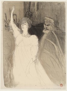 Bartet a Mounet-Sully v Antigoně od Henri de Toulouse Lautrec