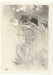 Bezoekers v kavárně Moulin Rouge V Moulin Rouge. Drsný! Pořádný drsňák! od Henri de Toulouse Lautrec