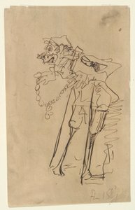 Karikatura vojáka držícího vyznamenání od Henri de Toulouse Lautrec